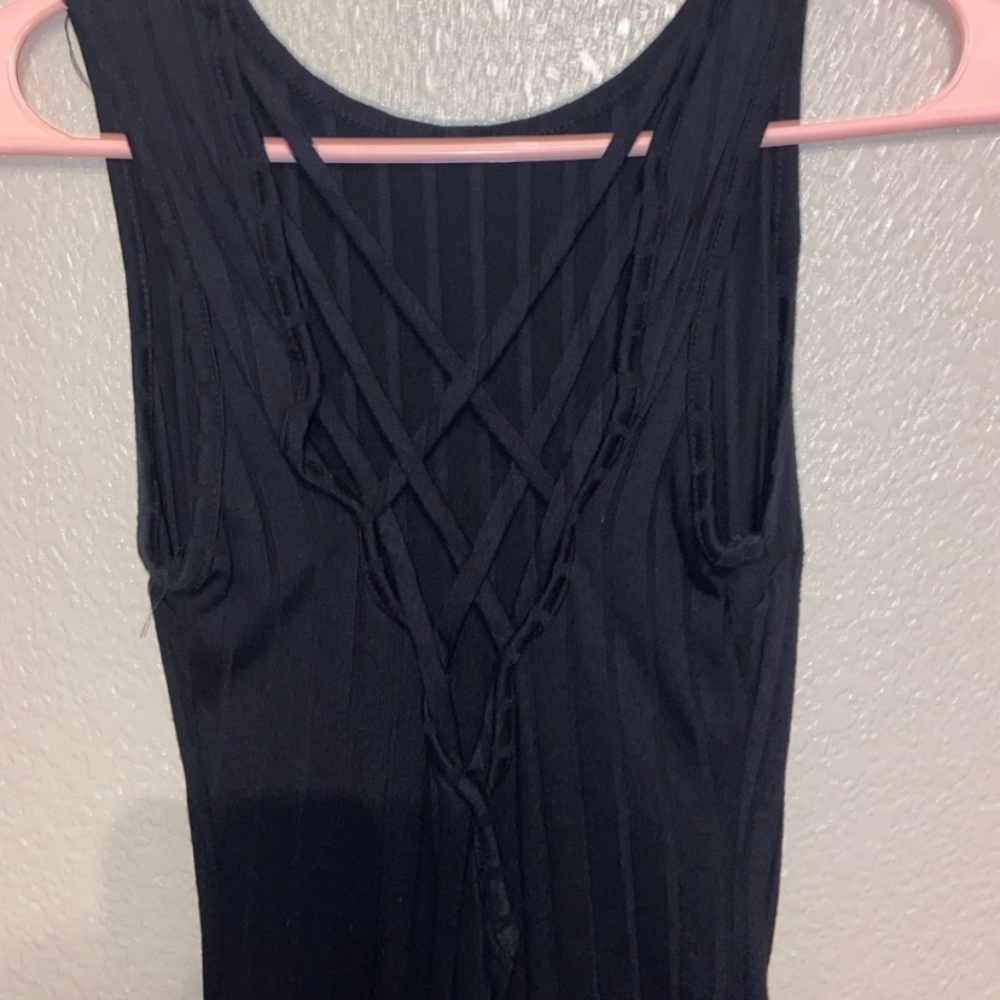 Black Ribbed Bodysuit - Picture 3 of 4